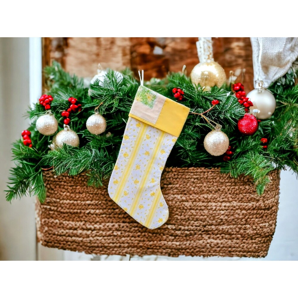 Upcycled Floral Christmas Stocking